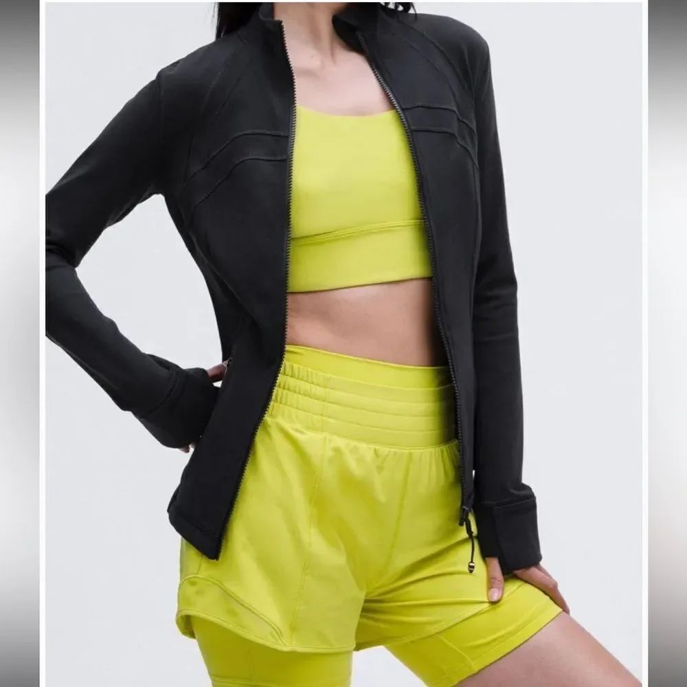 Lululemon Athletica Black Full Zip Long Sleeve Thumbholes Jacket Size 6